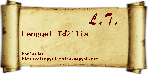 Lengyel Tália névjegykártya